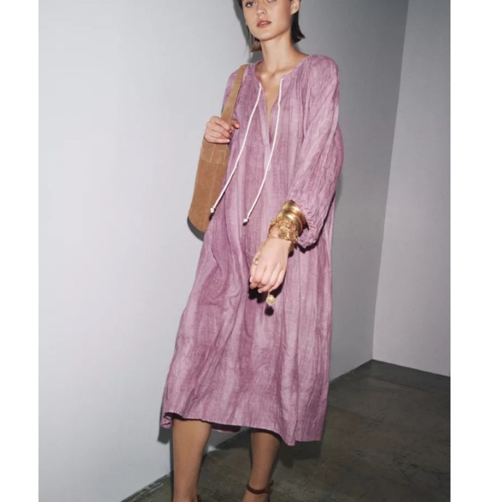 Tie Dye Linen Tunic Dress ZW Collection - NWT - size Small